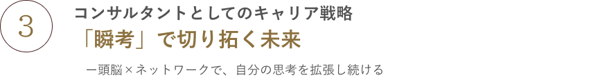コンサルタントとしてのキャリア戦略：「瞬考」で切り拓く未来ー頭脳×ネットワークで、自分の思考を拡張し続ける