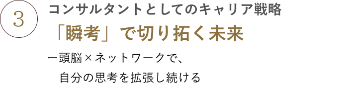 コンサルタントとしてのキャリア戦略：「瞬考」で切り拓く未来ー頭脳×ネットワークで、自分の思考を拡張し続ける